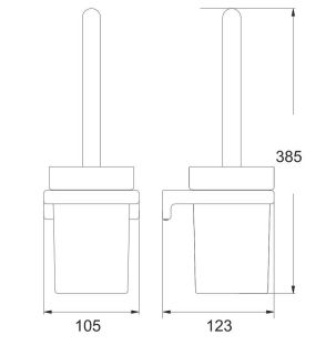Ёршик для унитаза Rose RG1800 хром